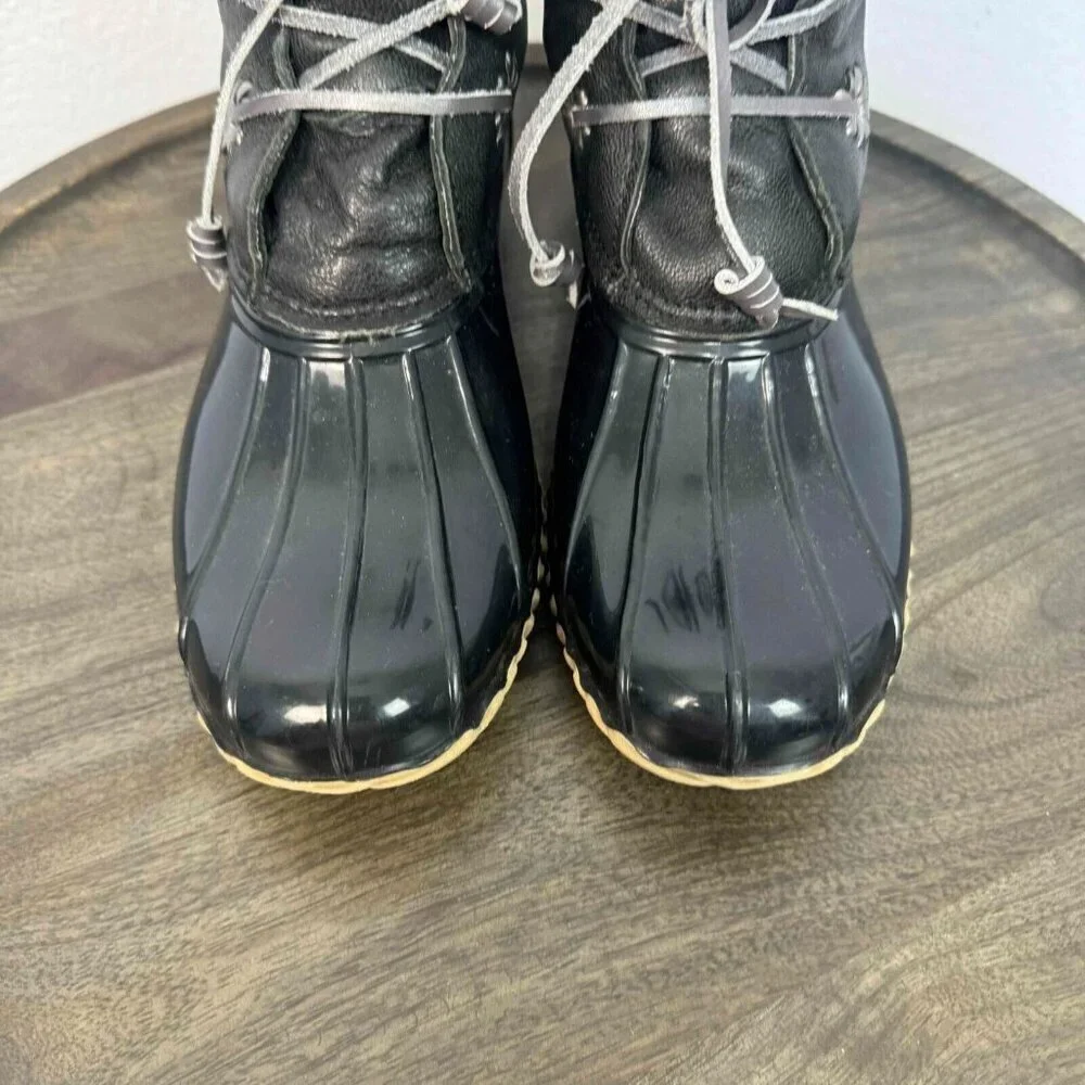 Jack Rogers Women's Chloe Duck Boots Lace Up Waterproof Black Size 7M